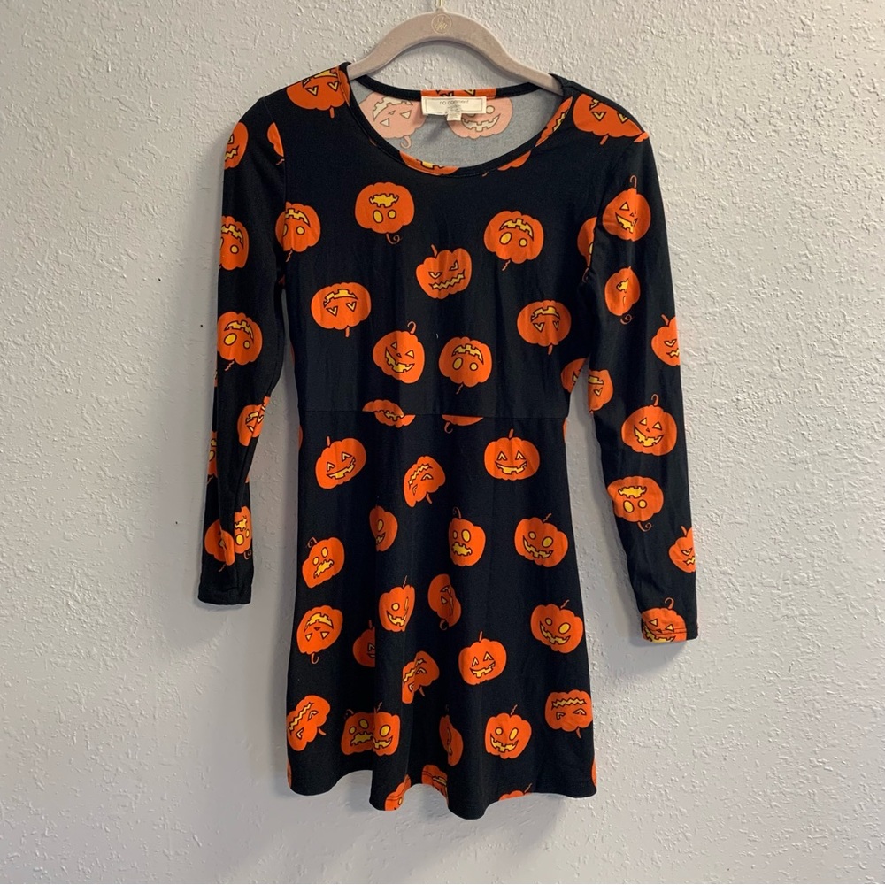 No Comment girls pumpkin jack o lantern dress size Large
